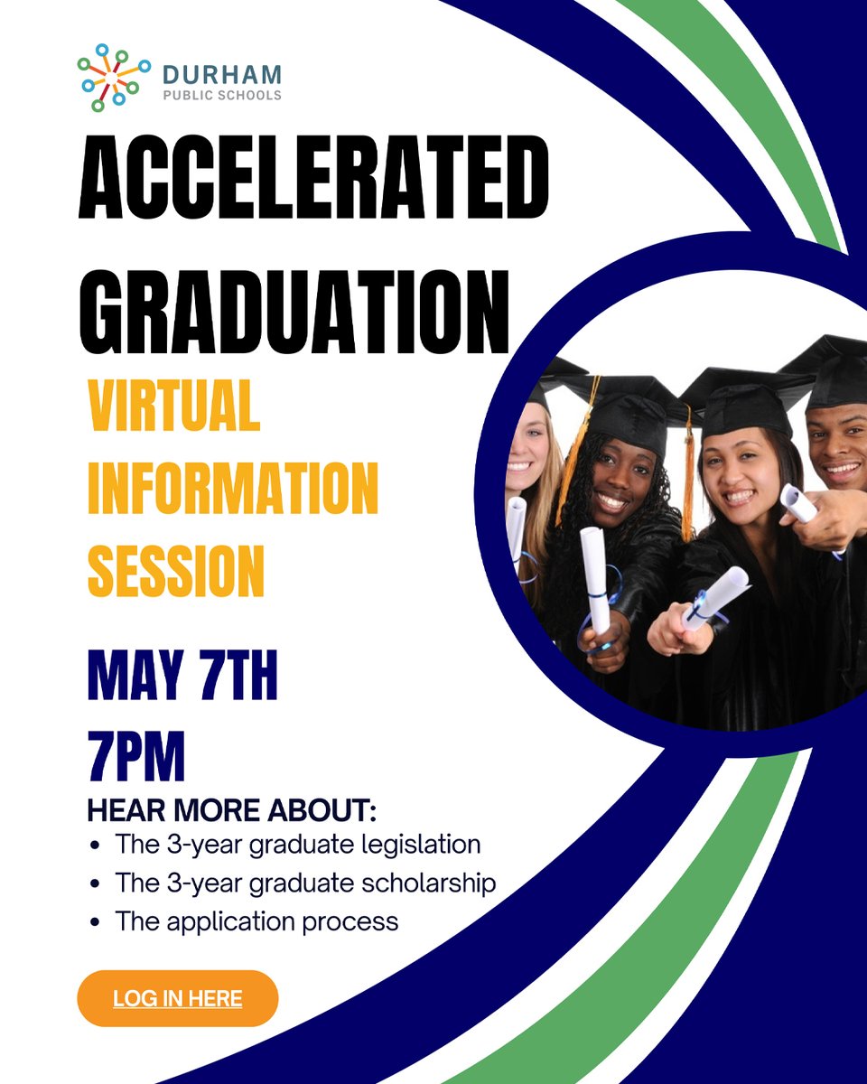 🎓 Don't miss our Accelerated Graduation Virtual Info Session on May 7th at 7 pm! Learn about: 1️⃣ 3-year graduate legislation 2️⃣ 3-year graduate scholarship 3️⃣ Application process Join here: bit.ly/3JydGhX