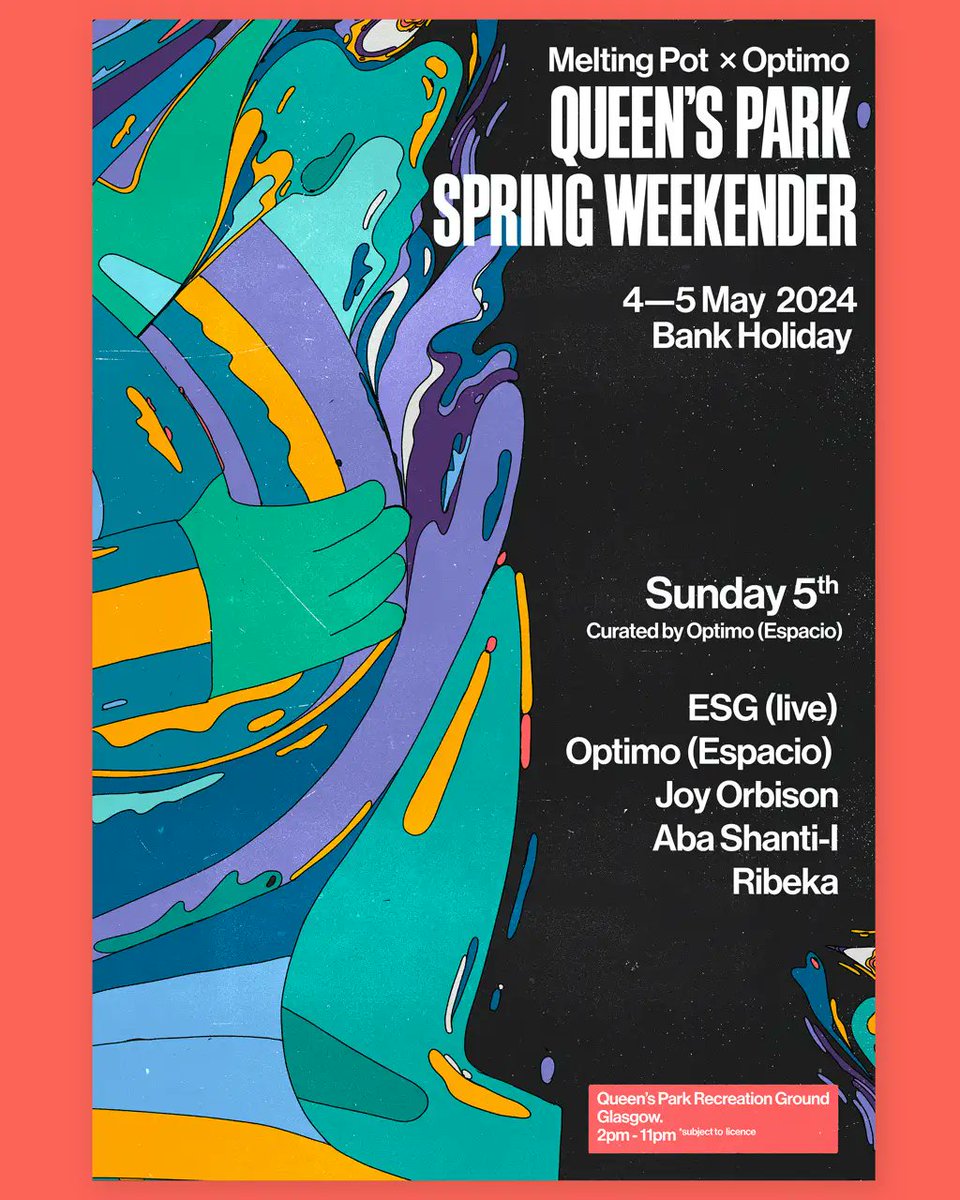 Psyched for this on Sunday. It will be the 4th time we have had ESG play Glasgow, though the 1st time in a decade+! They have never been less than fabulous. Also psyched for the legendary Aba Shanti-I and our good pals, the awesome Joy Orbison and Ribeka.