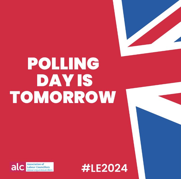 A final good luck from us to all of our Labour candidates across the country tomorrow 🌹 If you haven’t made a plan for tomorrow, find out how you can help here 👉 events.labour.org.uk