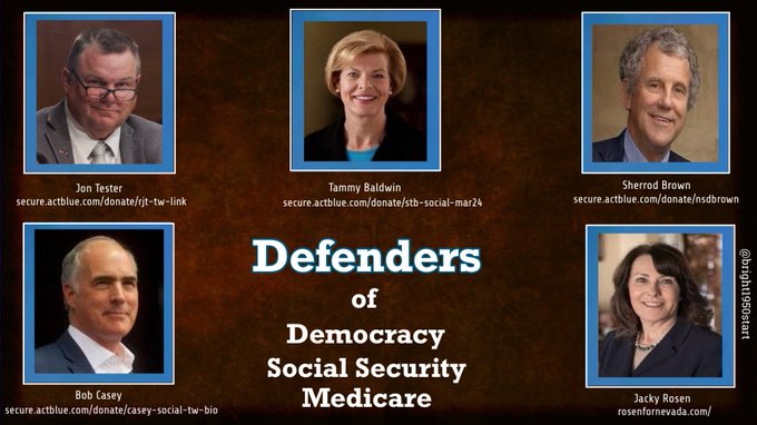 #DemVoice1 #DemCast #VoteBlueToProtectWomen 🚨🔥These five Democratic Senators need our support!! They are standing up for women’s reproductive freedoms, voting rights, & most of all our democracy‼️‼️‼️ Jacky Rosen - NV @RosenforNevada Jon Tester - MT @jontester Tammy Baldwin…