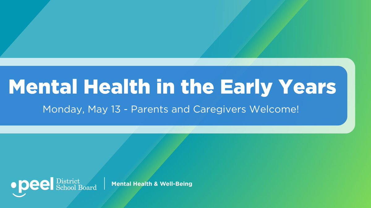 To kick off Canada's Mental Health Week, parents and caregivers are invited to hear about the importance in supporting children's mental health. Register now: peelschools.org/documents/e282…