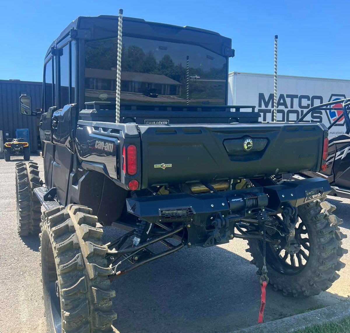 Upgrade your Can-Am Defender with our sleek and sturdy rear bumper, designed to take on any terrain. 

 #CanAmDefender #OffroadLife #UTVAccessories #ThanksForThumpin
