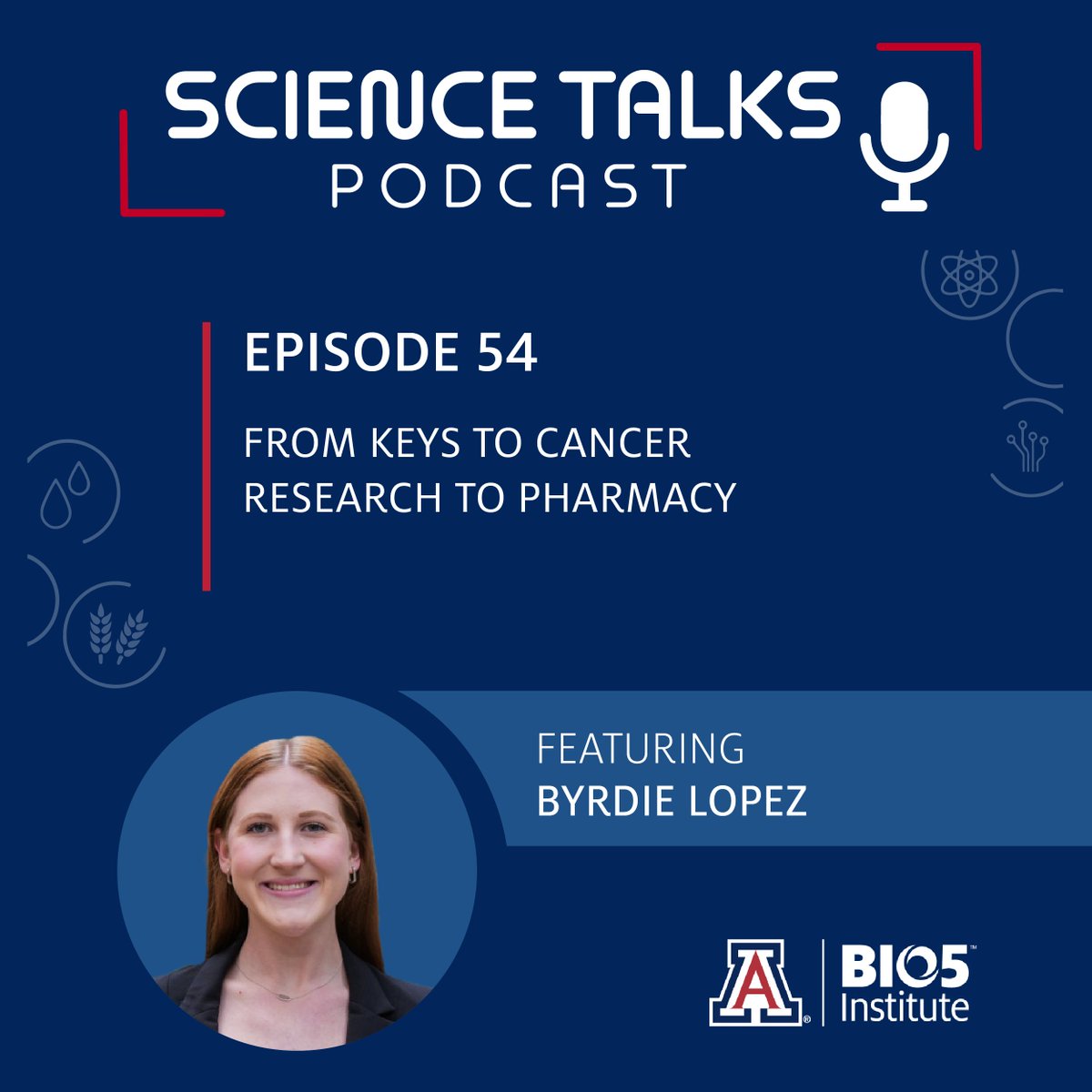 Meet Byrdie Lopez in our latest Science Talks podcast: From @KEYSInternship to cancer research to pharmacy. 'Pharmacy stood out because of my love for chemistry & desire to help people understand their medications better. ' Read the full interview: bit.ly/3y6Z32u