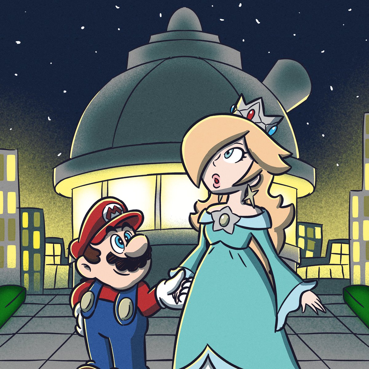 Ai, get the fuck out of here and let me do my job Can't even get the scale right, lmao #SuperMario #Mario #Rosalina #Nintendo #MarioxRosalina