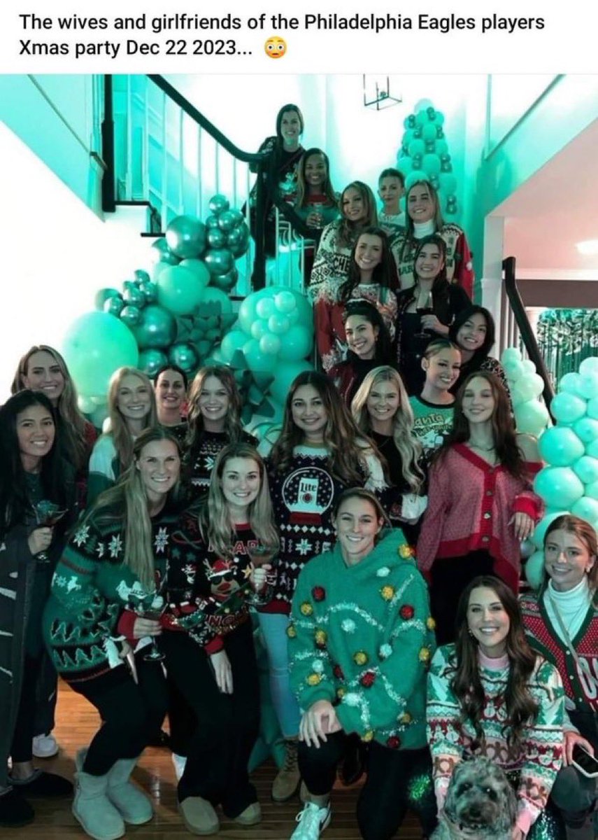 This picture of the #Eagles 2023 wives and girlfriend’s Christmas party is going viral.