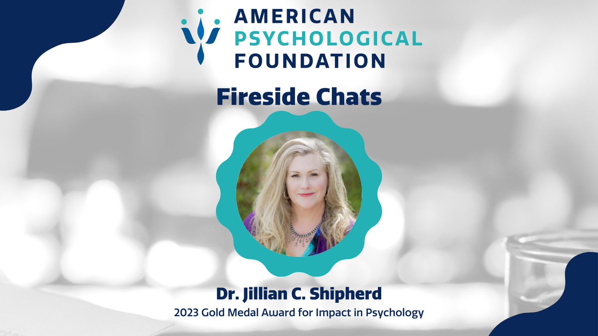 We're thrilled to explore the career of 2023 APF Gold Medal Award recipient, Dr. Jillian Shipherd, whose work has had a transformational impact on the lives of LGBTQIA+ Veterans. Join us at our virtual Fireside Chat on May 16th at 6:00pm EST! ✨💻 ow.ly/FUFG50RnfTl