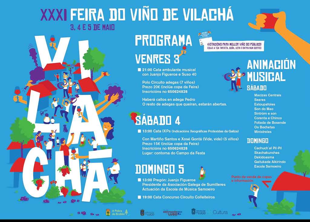 🔸Feira do Viño de Vilachá en A Pobra do Brollón
🔹Del viernes 3 al domingo 5 de Mayo.
📍 paxinasgalegas.es/fiestas/feira-…

#fiestasgalicia #festasgalicia #fiestasdegalicia #galicia #galiciacalidade #vilacha #apobradobrollon #pobradobrollon #viño #vino #feiradoviño #festadoviño