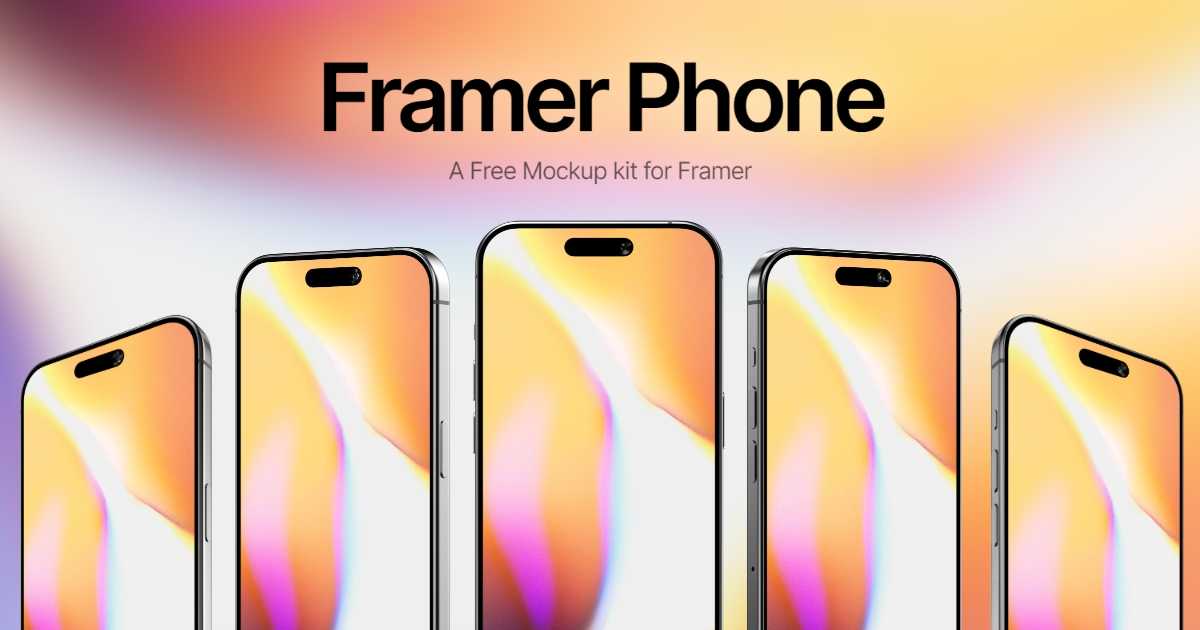 Grab your free Framer Phone component at phone.framer.website Free to use for any of your @framer projects! • 5 angles with image, video, and custom modes • With and without the Dynamic Island Enjoy!