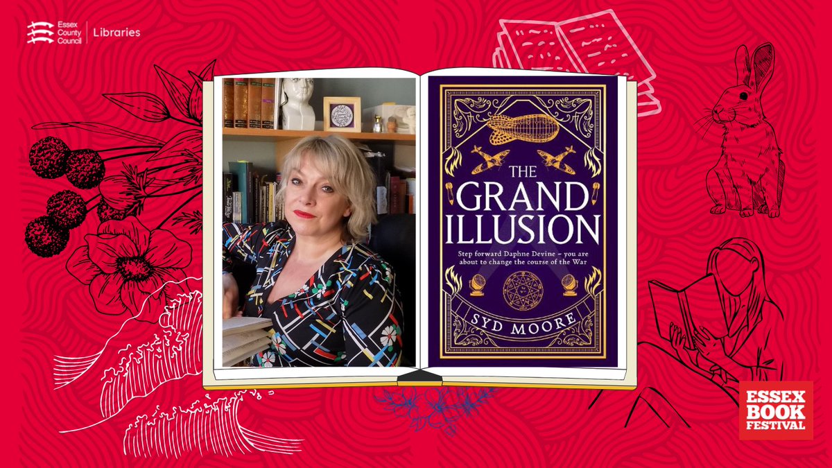 .@SydMoore1 is back with a thrilling opener to a new historical fiction series set in WW2, The Grand Illusion. #SouthWoodham Library🏫 7.30-8.30pm ⏰ Thu 20 Jun 📅 List of Essex Book Festival events and to book: libraries.essex.gov.uk/news/get-your-… @EssexBookFest