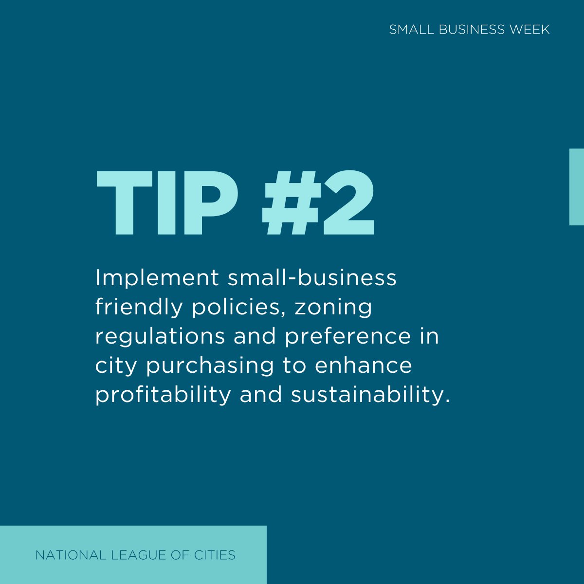 It’s #NationalSmallBusinessWeek! Swipe through for tips on how local leaders can champion and support small businesses in our communities. Want more insights? Sign up for NLC's City Inclusive Entrepreneurship Speaker Series: nlc.org/events/city-in…