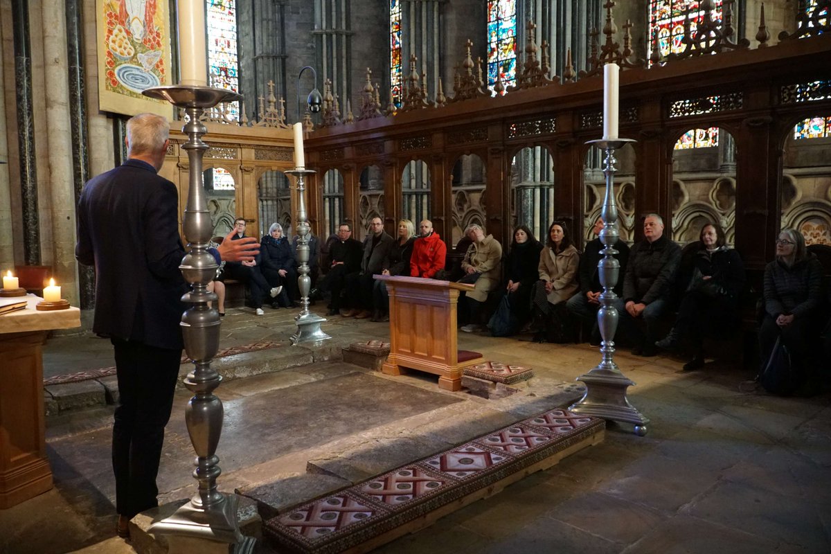 Last week, we welcomed the Archbishop of York and his team for a visit to Durham Cathedral The Dean of Durham, @philipplyming, gave the group a tour of the cathedral, before sharing stories of faith and finishing the visit at the Shrine of St Cuthbert