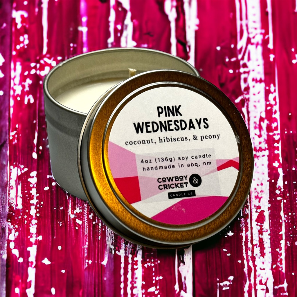 ON WEDNESDAYS WE DRESS OURSELVES IN PINK

meet our newest fragrance, a blend of everything pink like hibiscus and peony and pink coconuts. okay not pink coconuts but doesn't it sound good?

available now on cowboyandcricket.com

#fandom #candles #soycandles