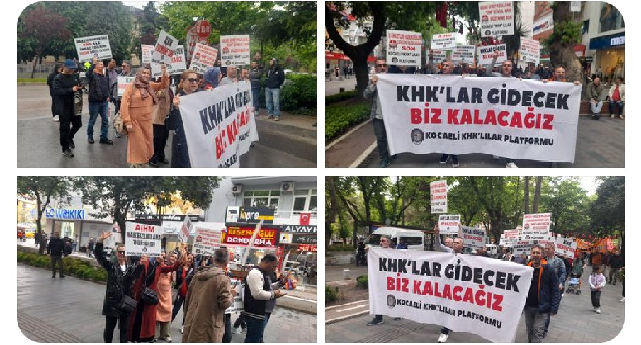 @Kocaeli_KHK 'lıları olarak emeğimizi çalanlara meydanlarda 'KHK'lar gidecek Biz kalacağız' Sloganıyla Meydanlardaydık. @Turkiye_KHK EmeğiÇalınanların Bayramı