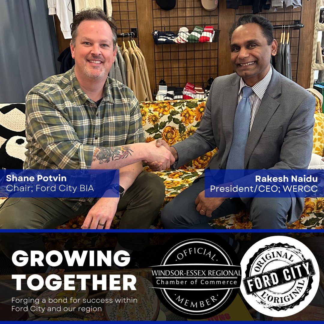The @WERCofC is delighted to announce our newest partnership with the @FordCityBIA, which will provide more savings and benefits to the members of this association. For more information visit bit.ly/3xU8wKs #Partnership #Savings #BIA #WindsorBusiness