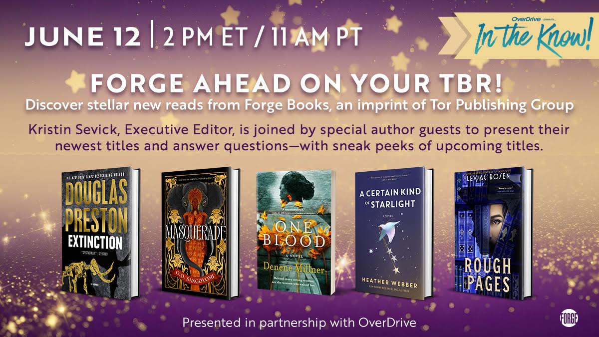 Join @ForgeReads, an imprint of Tor Publishing Group, for an author event on June 12 at 2pm ET to discover incredible new reads! tinyurl.com/forge-author-e…