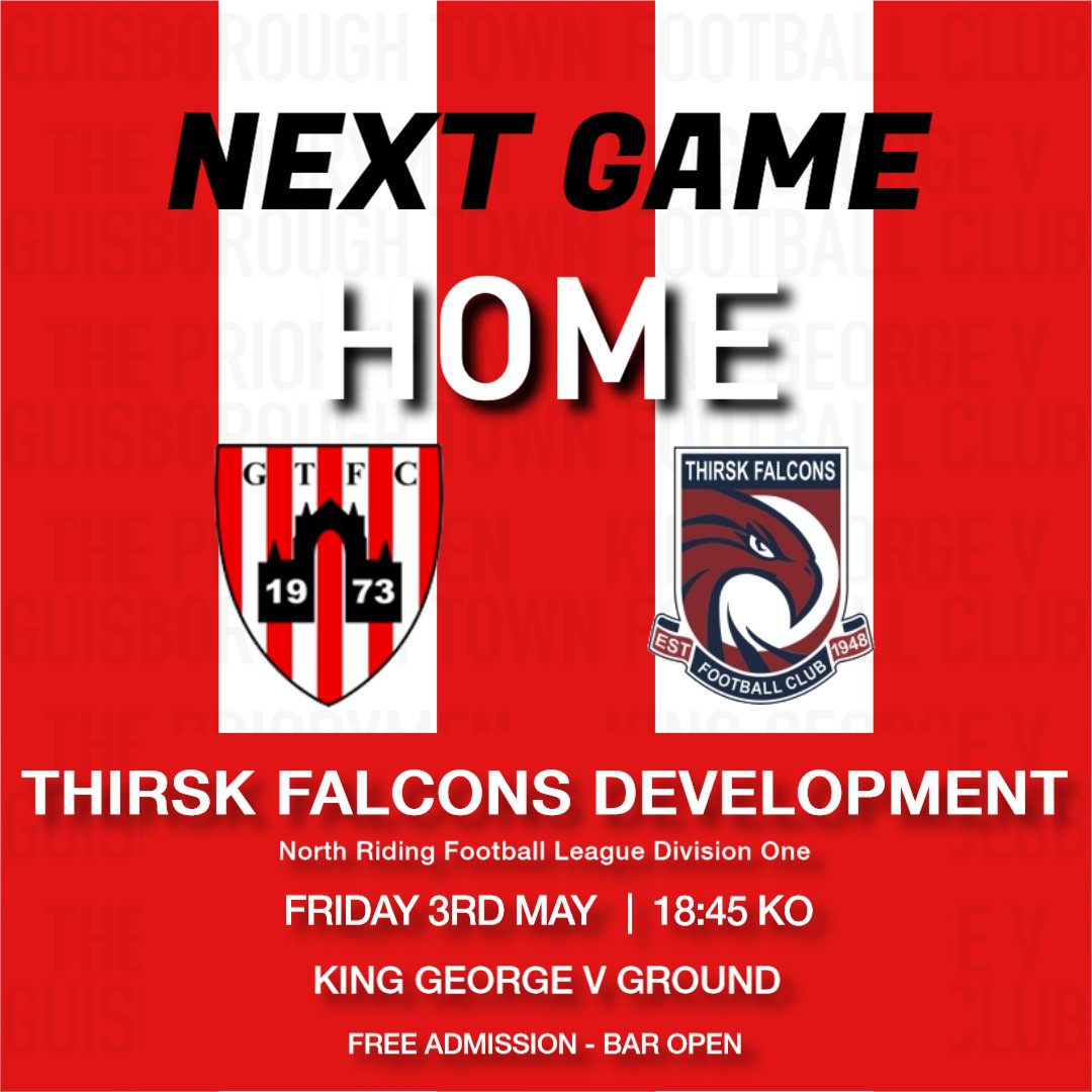 𝗙𝗥𝗜𝗗𝗔𝗬 𝗡𝗜𝗚𝗛𝗧 𝗙𝗢𝗢𝗧𝗕𝗔𝗟𝗟 The Reserves finish their season tomorrow night, Friday 3rd May, when @thirskfalcons Development visit the KGV.