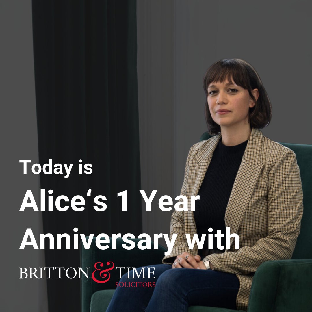 Today marks Alice's 1 year anniversary with Britton and Time Solicitors! 🎉 Alice has become an integral part to our team, offering outstanding customer service for every client that visits our #hove offices. #anniversary | #recognition | #staffrecognition | #brittontime