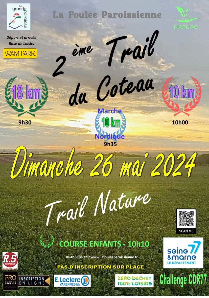 Pour les runners de la région parisienne ! 
On y sera pour faire les infirmiers de la course  😝
#RT #Trail #Nature #Seineetmarne