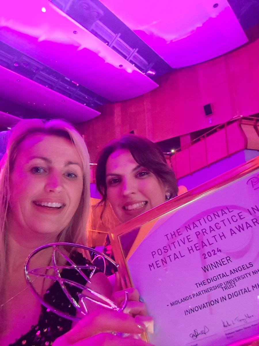 Well done to our digital angels for winning the innovation in Digital Mental Health Awards #PPIMHAwards #MPFt