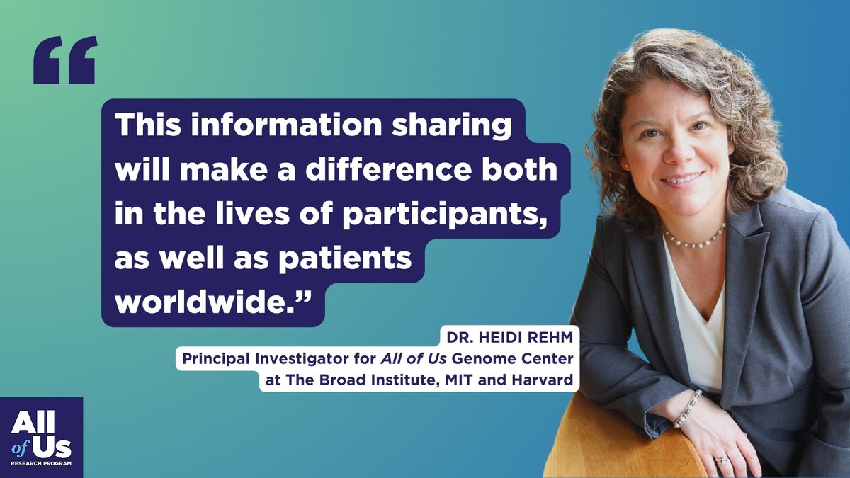 Exciting news! 🤩 Thanks to data shared by All of Us participants, researchers have observed 32K+ DNA variants that may help health care providers improve genetic testing through @NCBI ‘s ClinVar. Read the announcement for the full scoop: allof-us.org/44nm7WU
