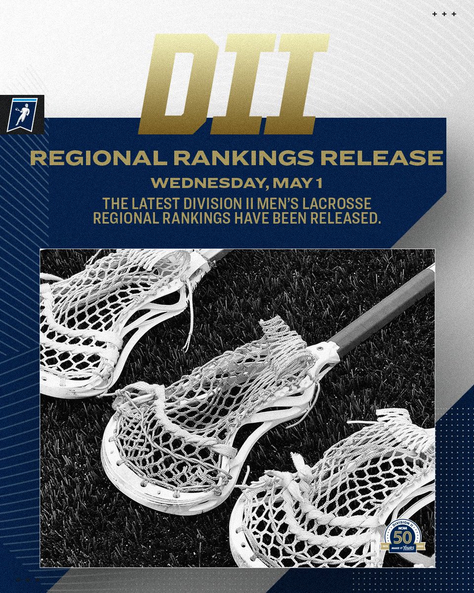 RANKINGS ALERT🚨 Your final #D2MLAX regional rankings have arrived. #MakeItYours | on.ncaa.com/D2MLAXrr