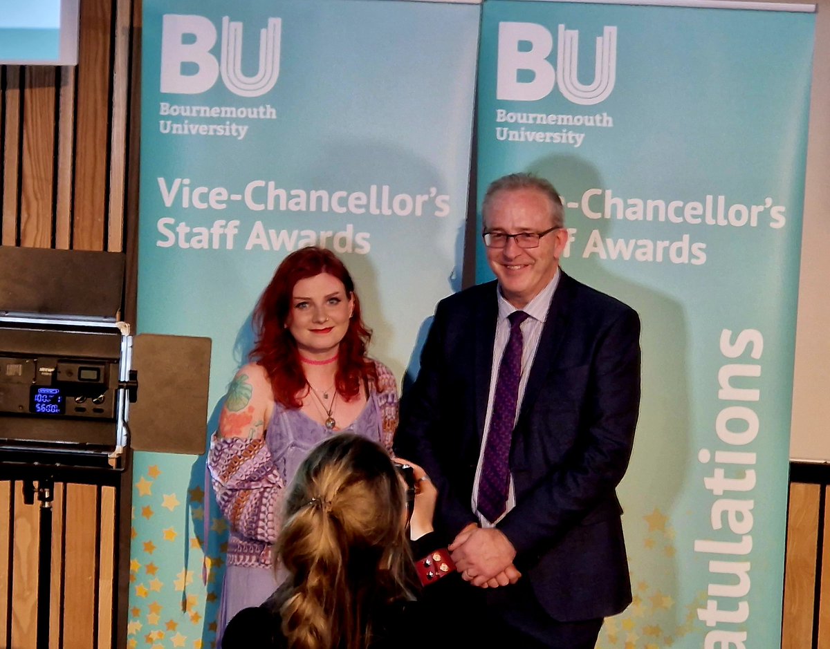 Congratulations Megan for winning the Inclusivity Award @BournemouthUni #VCAwards for her work @th_sanctuary_ and the #Durotriges23 dig @BU_ArchAnth Helping make Archaeology a safe and welcoming space for all 😊 🥳🥳 #BuProud