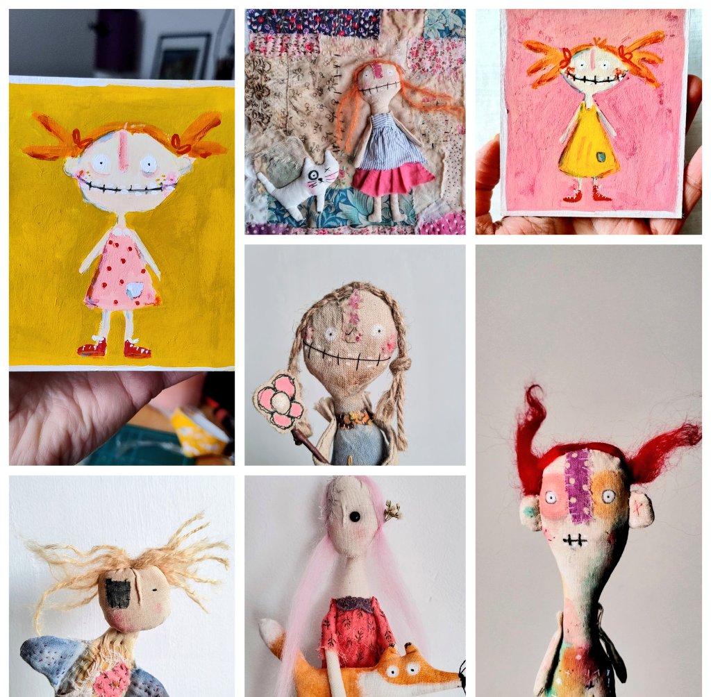 Artworks by Little Bird Of Paradise. Each character is unique and designed to look wonderfully weird and perfectly imperfect. Available on Big Cartel littlebirdofparadise.bigcartel.com #mhhsbd #CraftBizParty #shopindie