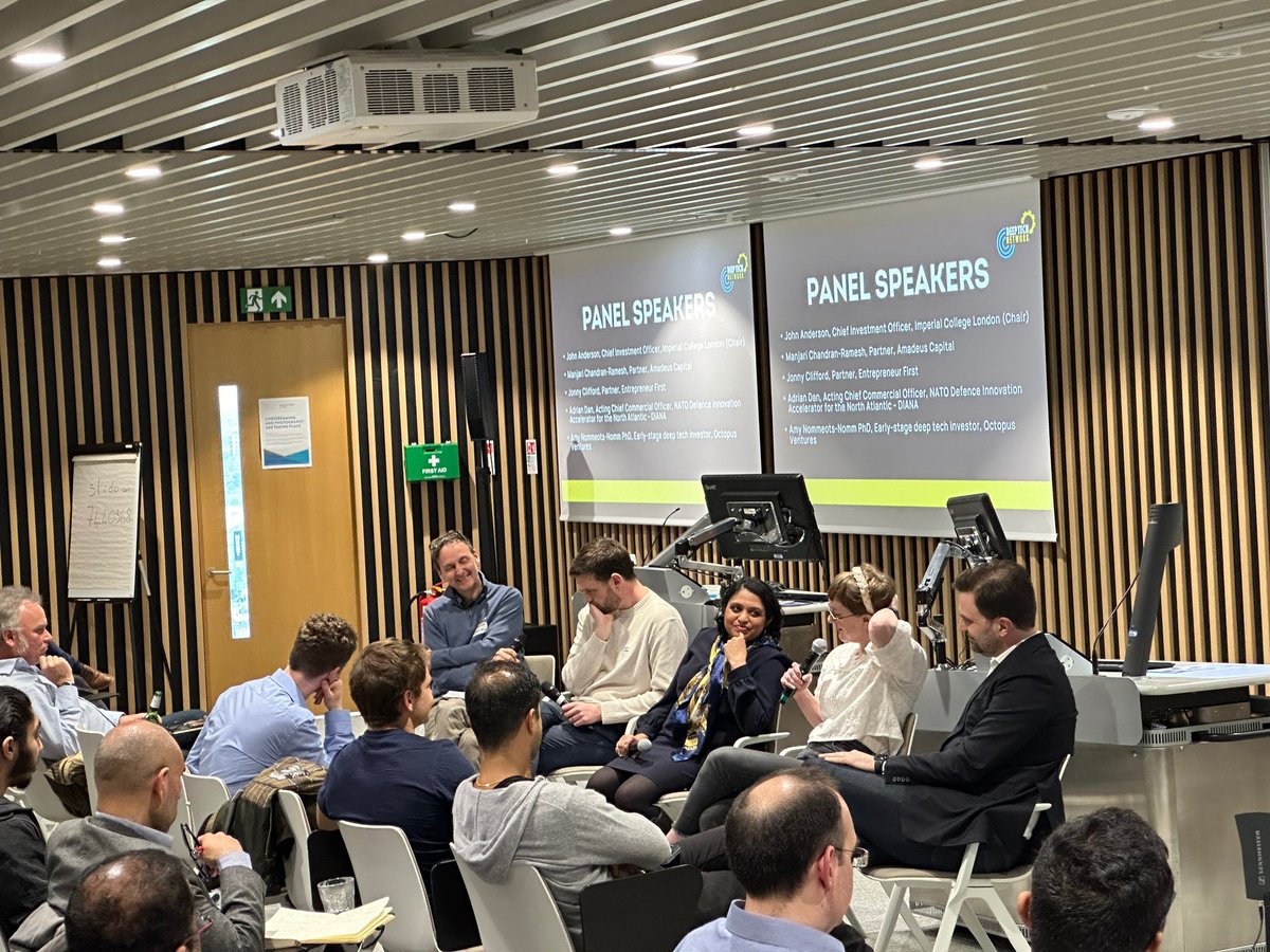 Exciting discussions at the Deep Tech Network Investors Panel! Great to see investors coming together to explore how science, tech, and engineering can tackle global challenges. 💡🌍 @HelloUpstream @imperialcollege #DeepTech #InvestorsPanel #Science #Tech #Engineering