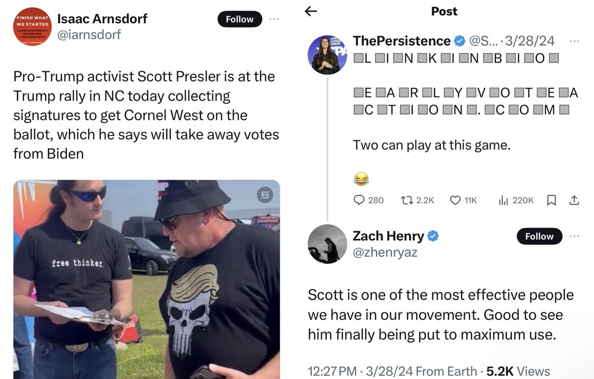 123. 👋👋👋 YOU GUYS, CHECK THIS OUT 👀 ANOTHER Kennedy staffer is giving the #Spoiler4Trump game away. Zach Henry’s firm, Total Virality, was hired by RFK Jr.’s campaign for “influencer engagement” in March. Also Zach Henry in March 👇