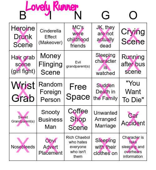 Someone posted a blank Kdrama bingo card on Discord so I went through it and UM do people love it despite or because of the tropes 🤣🤣