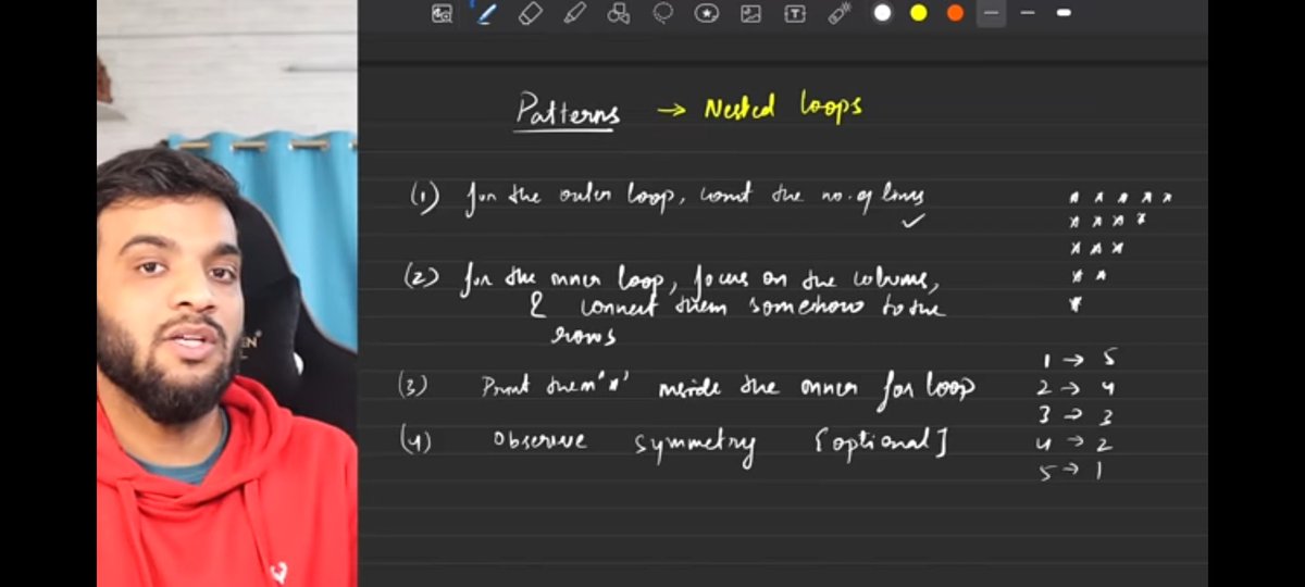 Round 2 of #100DaysOfCode
✅ Day - 102

Today I did some programs based on pattern problems.

#100DayChallenge #100daysofcodechallenge #100dayschallenge #programming #programmer #CodingChallenge #CodeNewbies #codeforcode  #CodeNewbie #programming