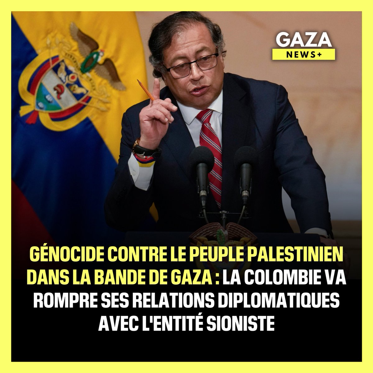 🔴🇨🇴 [ ALERTE INFO ] Génocide contre le peuple palestinien dans la bande de Gaza : Le président colombien a déclaré qu'il allait rompre les relations diplomatiques avec l'entité sioniste et a exprimé sa volonté de s'associer à la plainte transmise à la Cour internationale de…