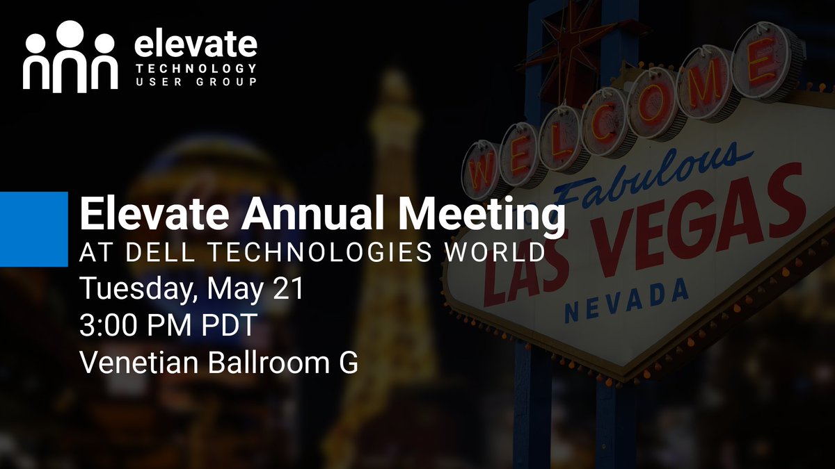 Elevate your professional journey at our annual meeting during @DellTech World 2024. Gain exclusive insights, participate in thought-provoking discussions, and expand your network. Secure your spot today! ➡️ bit.ly/4aNOG1H #DTW2024 #DellTechWorld