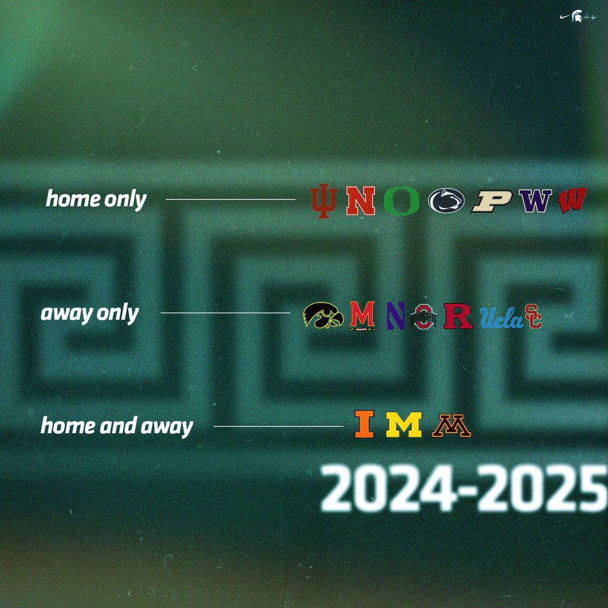 2024-2025 #B1G Conference opponents 🟢⚪️