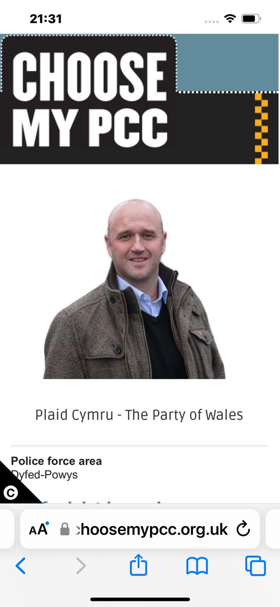 Good luck @DafyddLlywelyn if I could vote for you i would!! Dafydd is passionate about domestic abuse. Don’t forget to vote for your chosen PCC tomorrow. Don’t forget to take photo ID.