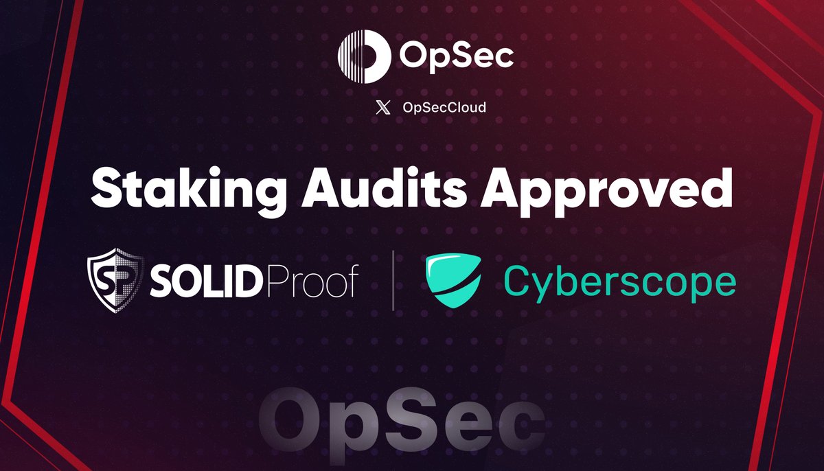 OpSec (@opseccloud) on Twitter photo Staking Contract Audit Update!
As many of you are aware, our team prioritises proactivity. After encountering delays in audit queues, we took decisive action. Those observant may have already noted <a href="/Cyberscope_io/">Cyberscope, a TAC Security Company</a>'s Twitter announcement well, we're delighted to confirm our Staking Contract Audit Update!
As many of you are aware, our team prioritises proactivity. After encountering delays in audit queues, we took decisive action. Those observant may have already noted <a href="/Cyberscope_io/">Cyberscope, a TAC Security Company</a>'s Twitter announcement well, we're delighted to confirm our