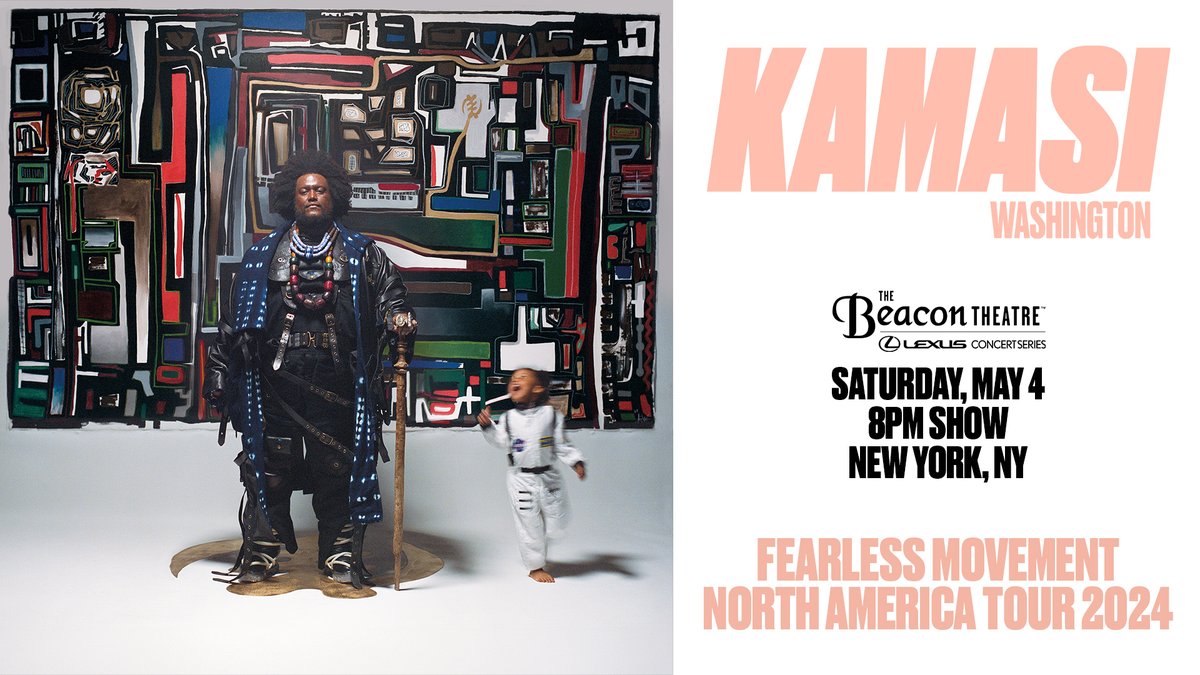 Be at the Beacon when Kamasi Washington kicks off the Fearless Movement Tour THIS Sat! 🙌 🎷 🎟️: go.beacontheatre.com/KamasiWashingt…
