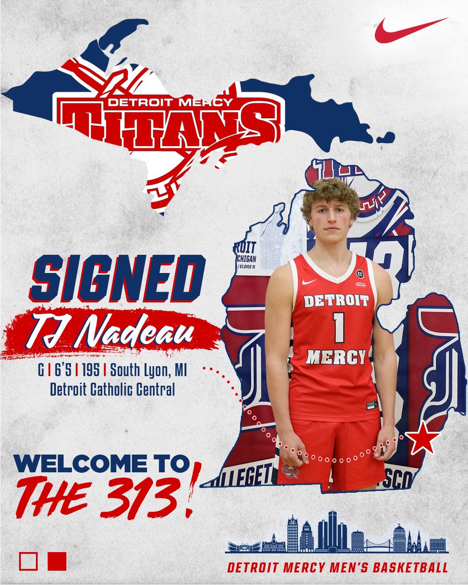 TJ Nadeau from @DCCShamrocks is now a Titan

🏀 All-Catholic League selection
🏀 Tallied over 1,000 points
🏀 Played in the Mitten Classic boys basketball All-Star game and won the 3-point contest

#DetroitsCollegeTeam ⚔️

🔗 tinyurl.com/yew7p8my