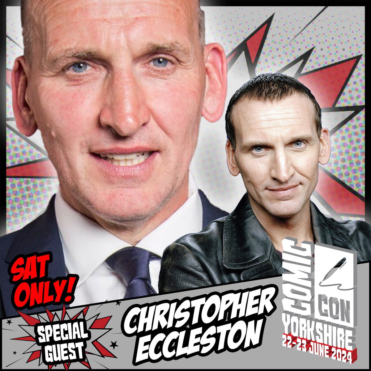Comic Con Yorkshire welcomes Chris Eccleston, known for projects such Doctor Who, Thor: The Dark World, G.I Joe: The Rise of the Cobra. Appearing Saturday Only! Tickets: comicconventionyorkshire.co.uk