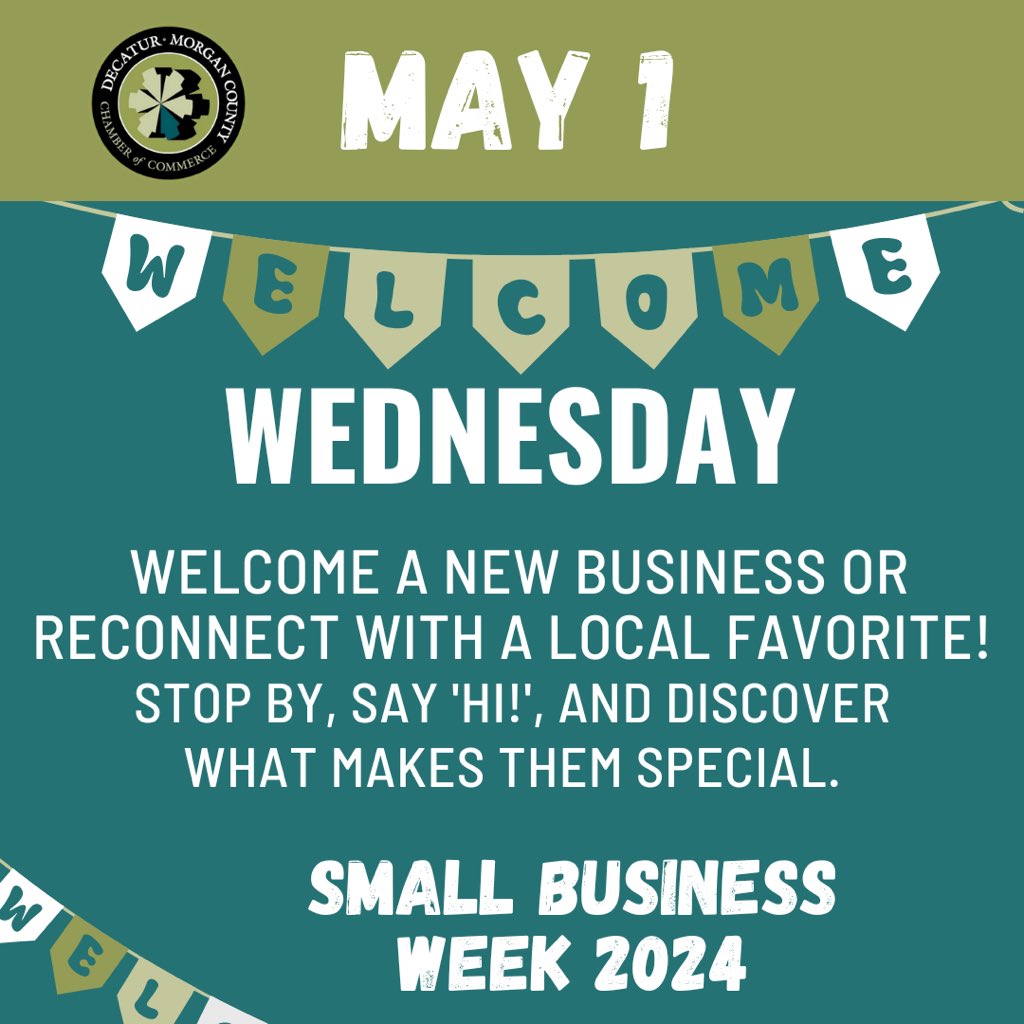 🌟Happy SMALL BUSINESS WEEK! 🌟
We have fun ways for you to support businesses every day this week. Today is Welcome Wednesday. Stop by and say hi to a new business owner or reconnect with a local favorite. #ShopSmallShopLocal #SupportLocal #NationalSmallBusinessWeek