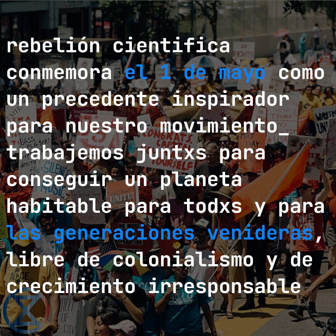 🌍Rebelión Científica conmemora el #1DeMayo como un precedente inspirador y orientador para nuestro movimiento.Las huelgas de 1886 desencadenaron un movimiento global de trabajadores organizados en acción colectiva, dándonos el privilegio de la jornada laboral de ocho horas (1/8)