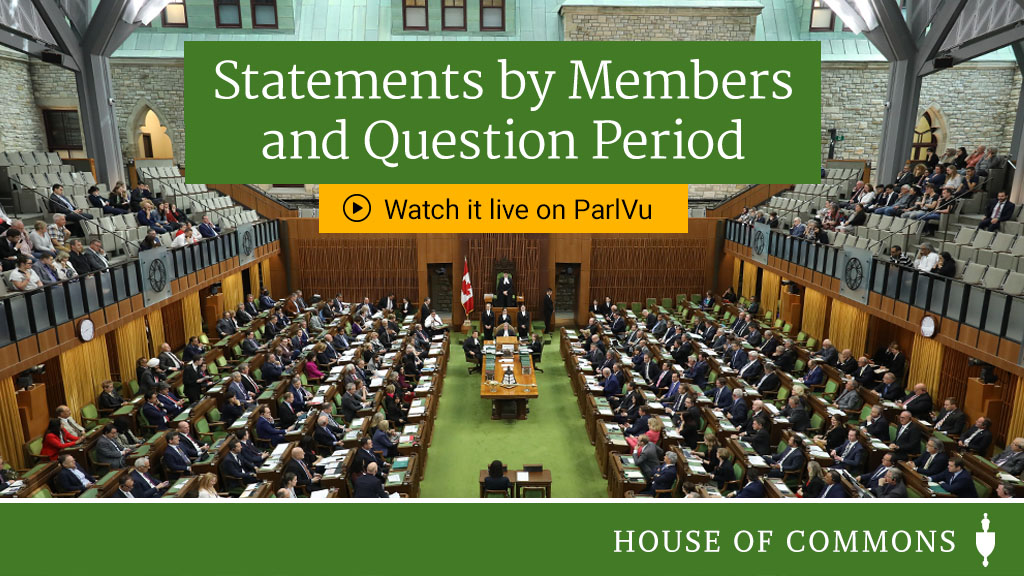 Starting now: Statements by Members followed by #QuestionPeriod. ▶️ Watch it live on ParlVu: ow.ly/uV1250RtpzE #cdnpoli