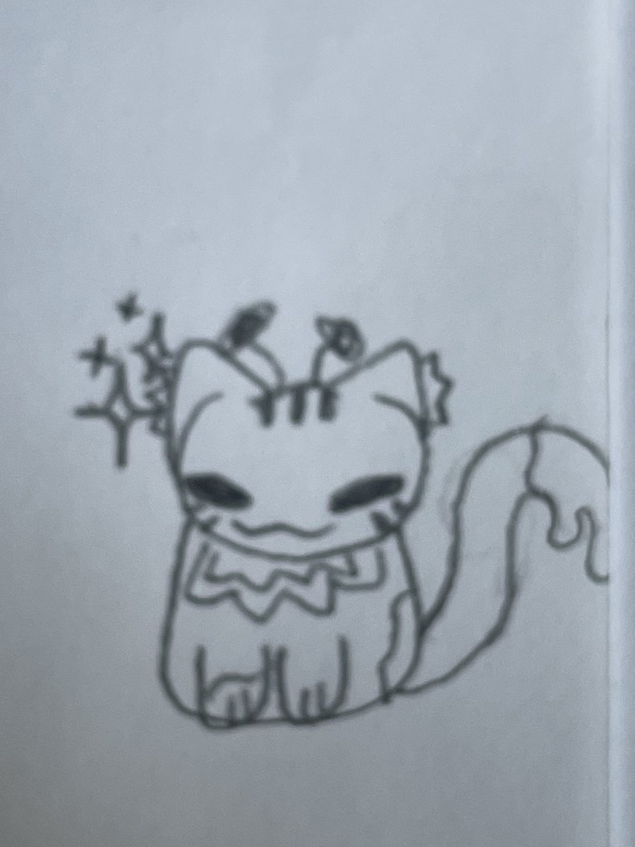 rare traditional art post
look it’s a dumb alien cat I drew on my homework!!