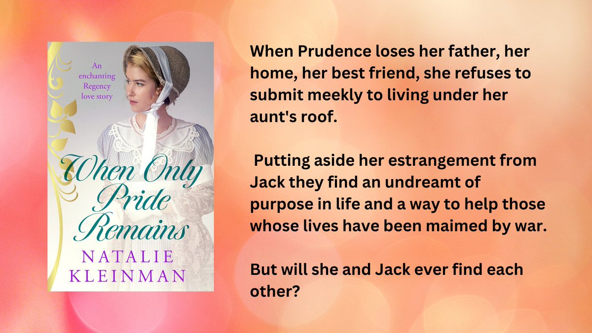 'A lovely story befitting of it's era ... It was filled with charm, beauty and the kindness that fills you with warmth but it also didn’t ignore the honesty and rawness of life in conflict'       

#RegencyRomance 
#KindleUnlimited 
@SapereBooks

amazon.co.uk/When-Only-Prid…