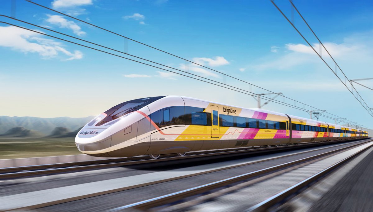 Siemens Mobility has been designated the “preferred bidder” to build train sets for the Brightline West Las Vegas-to- Southern California high-speed rail project. Siemens would deliver 10 American Pioneer 220 train sets as part of the deal.  #vegas #socal #highspeedrail