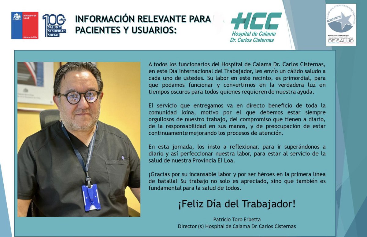 #Calama #hospitalcalama #1demayo #diatrabajador