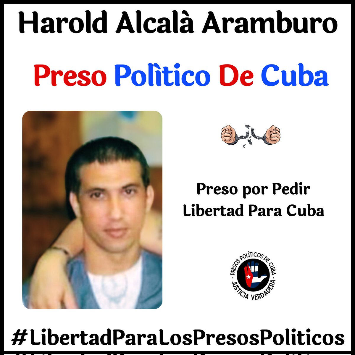 #Twittazo Libertad para los #PresosDeCastro. Son inocentes. No pararemos de denunciar y pedir su libertad. 🇨🇺💪🏻
.
.
.
#HastaQueSeanLibres 
#PresosPoliticosDeCuba
#LibertadParaLosPresosPoliticos