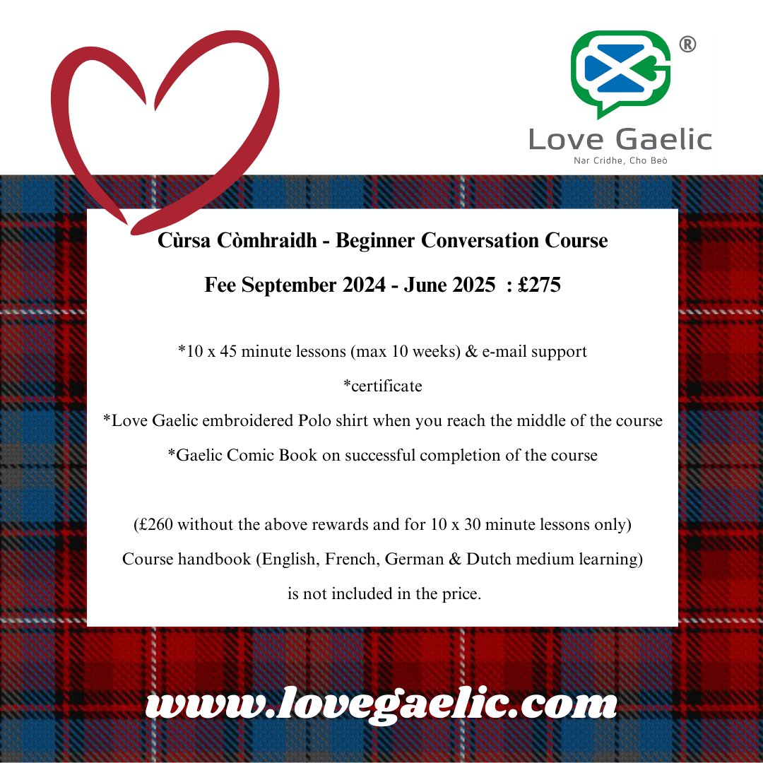 Registration of new students starting in September opens tomorrow. Limited spaces left.
#Gàidhlig #lovegaelic #lovegàidhlig #learngaelic #Gaelic #Gaeliccourses #Gaelicimmersion #scottishgaelic #speakgaelic #SgoilGhaidhligInnseGall