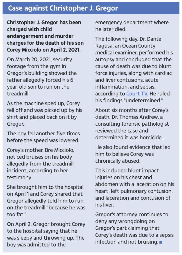 @atensnut It looks like they were separated and were going through custody issues. The mother noticed bruises on his body just days before Corey died. Here is a good summary from The Sun: