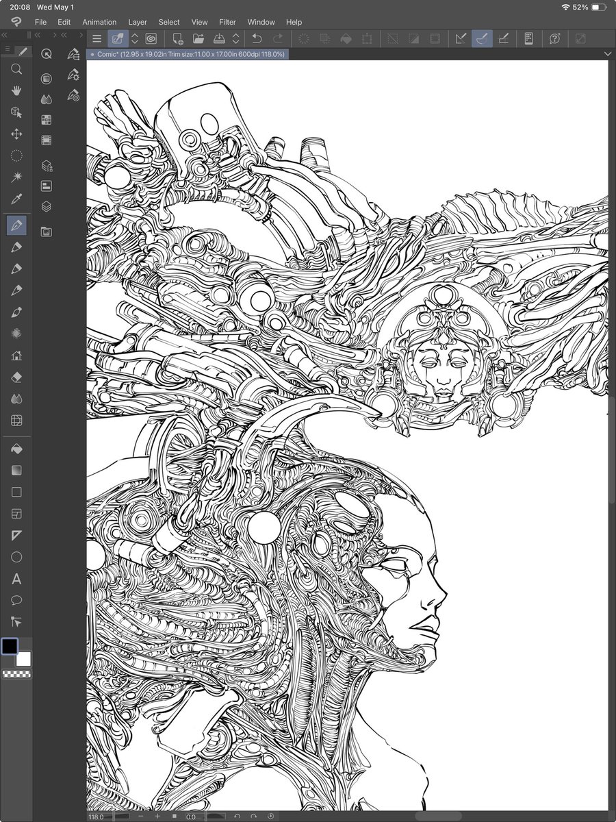 Some more progress … #art #artwork #progress #wip #drawing #disegno #design #illustration #scifi #scifiart #lineart #linework #dark #darkart #darksurrealism #composition #surrealism #popsurrealism #digitalart #digitalillustration #digitaldrawing #biomech #fantasticrealism